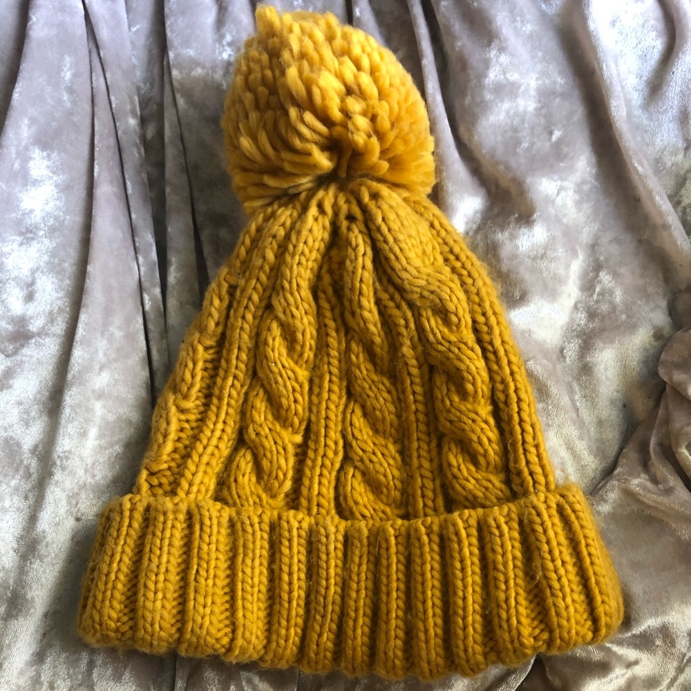 yellow beanie